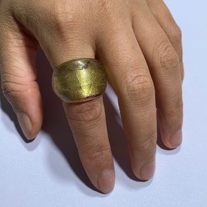 🍀 Buy 2 for $20 Murano Glass Ring. Simple Gold and Pink Size 6.5 - 6.75.